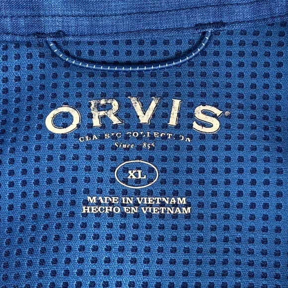 Orvis Mens Shirt XL Polyester Long Sleeve Button Up Down - Picture 4 of 14